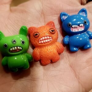 Colorful Monster Figurine Set - Green, Orange, Blue